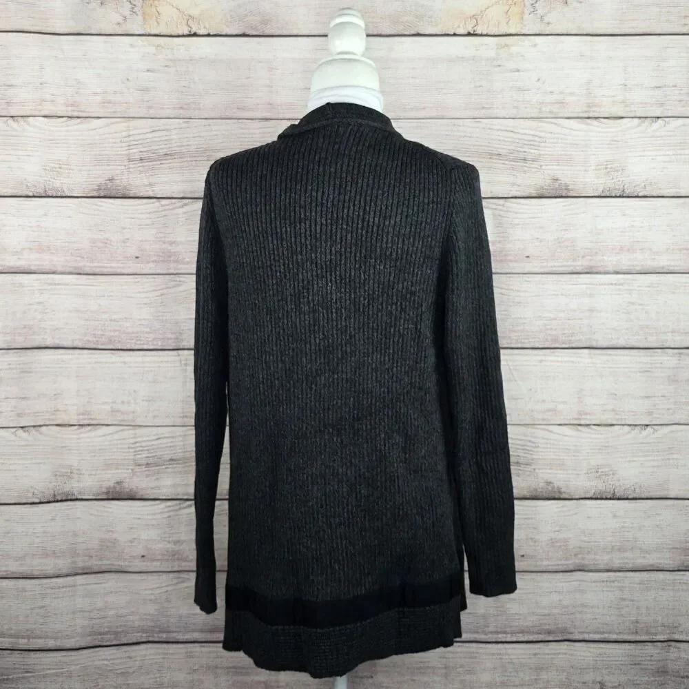 Athleta Knit Grey Sentinel Thermolite Merino Wool Blend Heavyweight Sweater Med - Picture 4 of 8